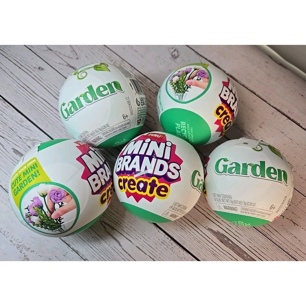 Mini Brands Create Garden NEW FACTORY SEALED  - Lot of 5 - ZURU Surprise Capsule